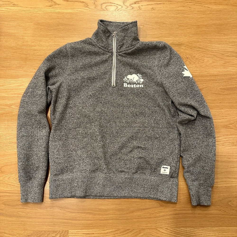 Roots Heather Gray Quarter-Zip Sweatshirt